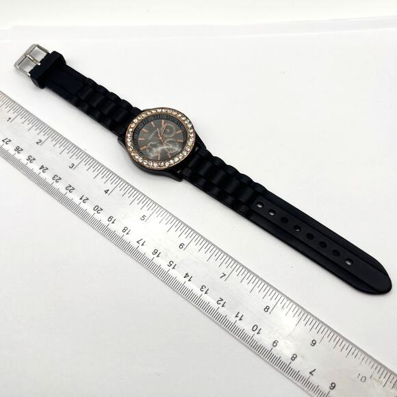 Gold & Black Crystal Men's Watch - Picture 3 of 5